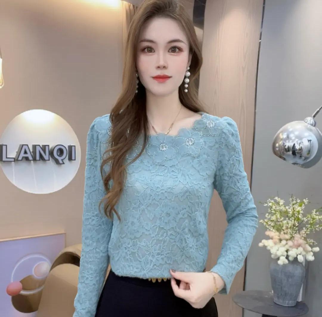 Korean Lace Patchwork Long Sleeve T-shirt - Elegant Plus Velvet Base Layer 2025 Autumn/Winter for Women. S (90-100 Jin)
Korean Lace Patchwork Long Sleeve T-shirt - Elegant Plus Velvet Base Layer 2025 Autumn/Winter for Women. S (90-100 Jin)