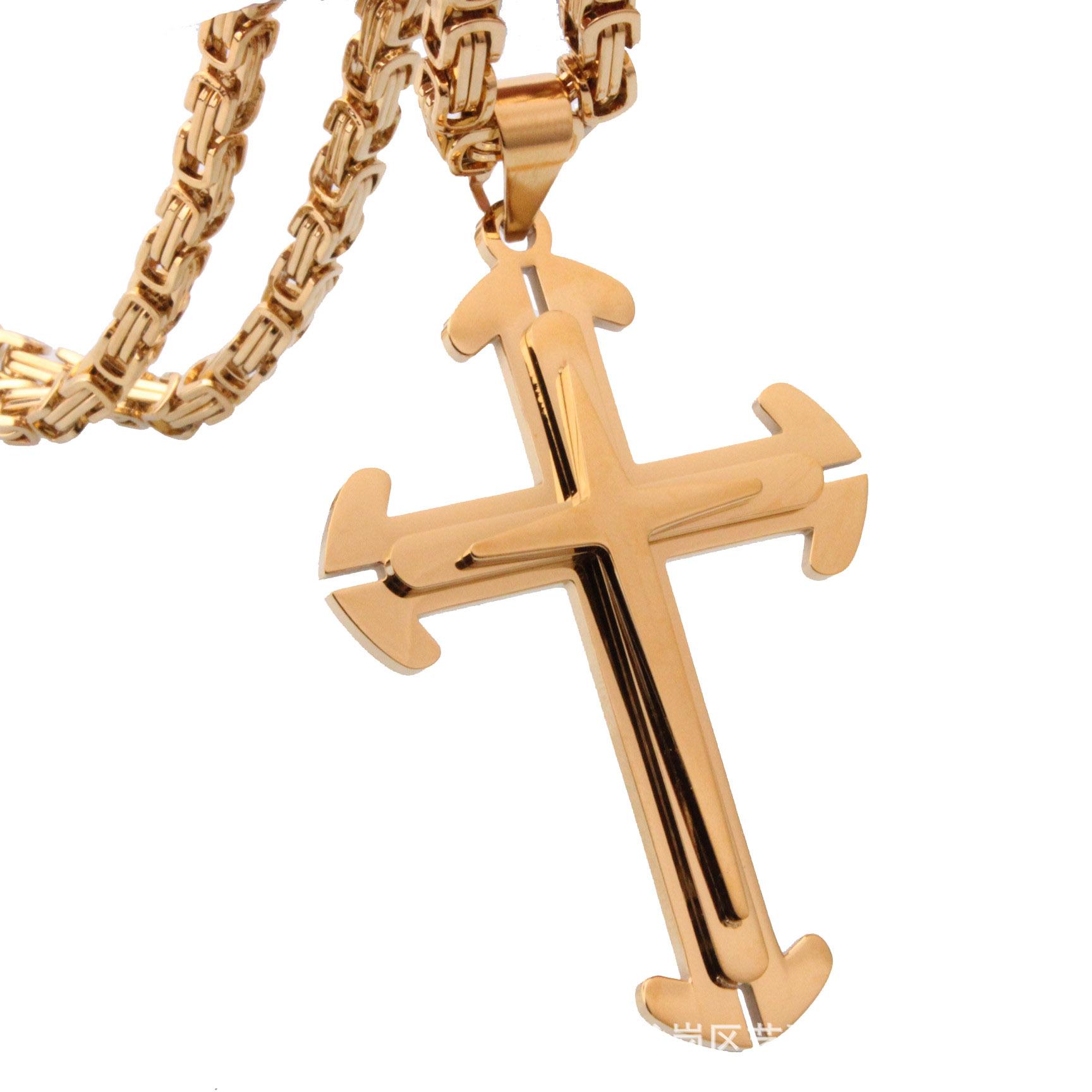 POMOiii Fine European и American Explosion Simple Jewelry Золотое ожерелье с тройным крестом из титановой стали, мужская подвеска
POMOiii Fine European и American Explosion Simple Jewelry Золотое ожерелье с тройным крестом из титановой стали, мужская подвеска