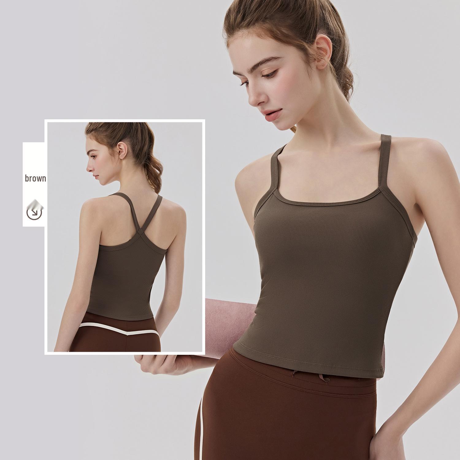 Slim-Fit Women s Yoga Tank Top with Fixed Chest Pads and Strappy Back - Sleeveless Fitness Wear L
Slim-Fit Women s Yoga Tank Top with Fixed Chest Pads and Strappy Back - Sleeveless Fitness Wear L