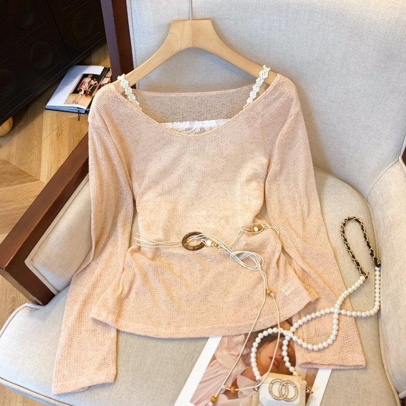 Real shot romantic casual western style fake two pieces contrasting color crochet sling design sense long sleeve shirt women with belt XL абрикосовий
Real shot romantic casual western style fake two pieces contrasting color crochet sling design sense long sleeve shirt women with belt XL абрикосовий