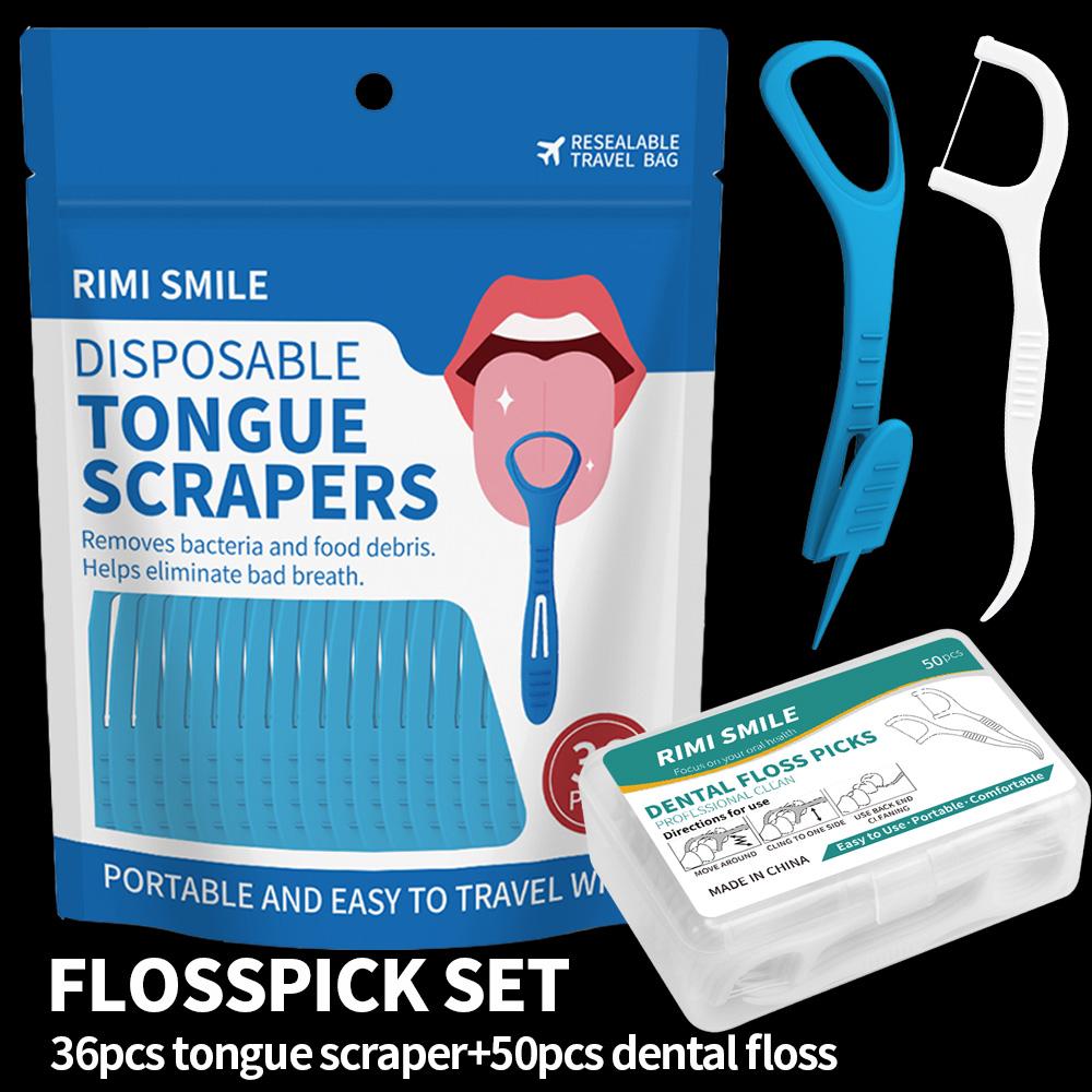 Oral Hygiene Set: 36 Tongue Scrapers + 50 Floss Picks, Travel-Friendly Disposable Dental Tools
Oral Hygiene Set: 36 Tongue Scrapers + 50 Floss Picks, Travel-Friendly Disposable Dental Tools
