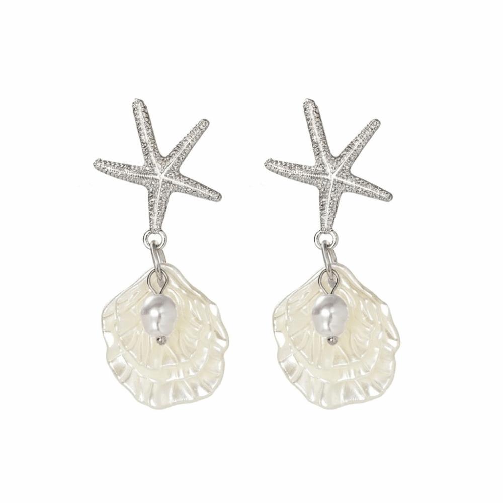 Tassel Shell Dangle Earrings Zinc Zinc Zinc Alloy Starfish Pendant Earrings Beach Style Earrings Holiday срібний
Tassel Shell Dangle Earrings Zinc Zinc Zinc Alloy Starfish Pendant Earrings Beach Style Earrings Holiday срібний