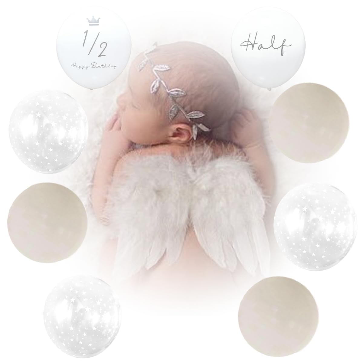 La Kissa Half Birthday Decoration Angel Wings Baby Balloons Feather Hairband Sleep Position Art Cute Angel Star Gray Beige
La Kissa Half Birthday Decoration Angel Wings Baby Balloons Feather Hairband Sleep Position Art Cute Angel Star Gray Beige
