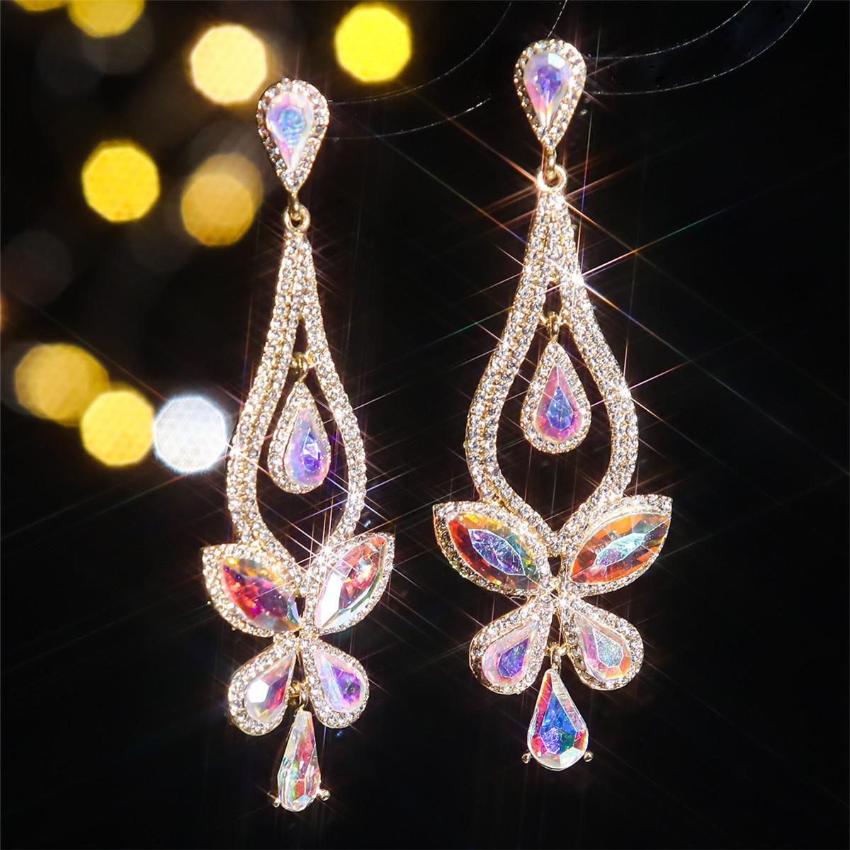 Роскошные темпераментные стеклянные серьги со стразами женские персонализированные преувеличенные серьги-капли женские серьги 1 пара