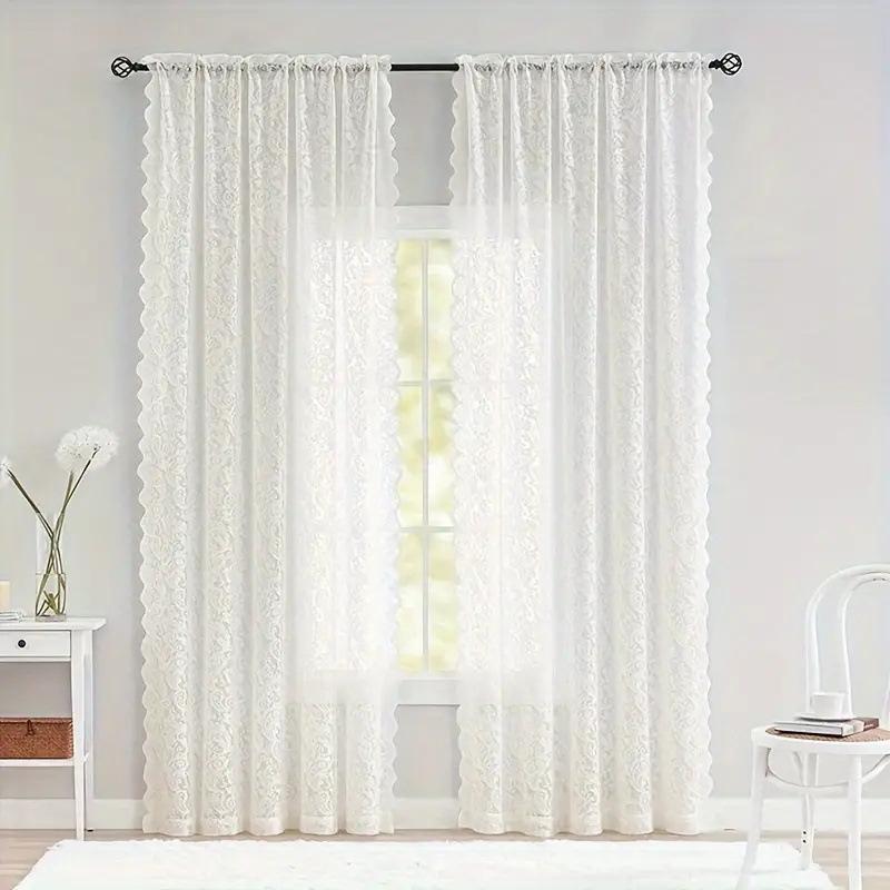 1Pc French Lace Curtains White Tulle Window Blind Living Room Bedroom Supplies Breathable Screen Curtain Wedding Decor Curtains 140x114cm
1Pc French Lace Curtains White Tulle Window Blind Living Room Bedroom Supplies Breathable Screen Curtain Wedding Decor Curtains 140x114cm