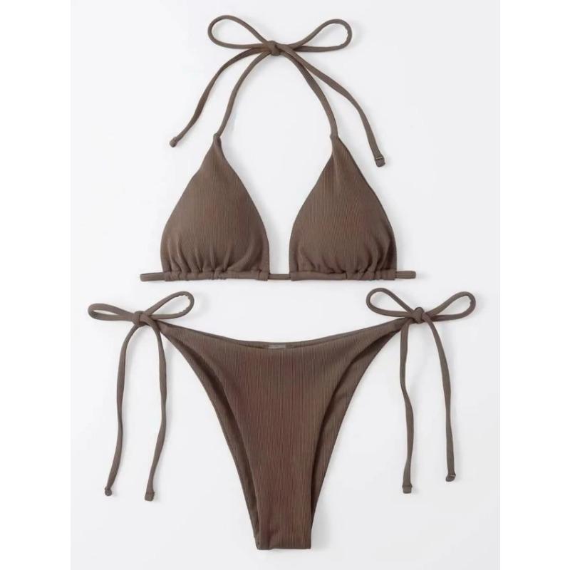 Маленький полосатый рубчатый комплект бикини Женский сексуальный простой однотонный купальник халтер на шнуровке Пляжный купальник с боковыми завязками Купальник-стринги S кофейный
Маленький полосатый рубчатый комплект бикини Женский сексуальный простой однотонный купальник халтер на шнуровке Пляжный купальник с боковыми завязками Купальник-стринги S кофейный