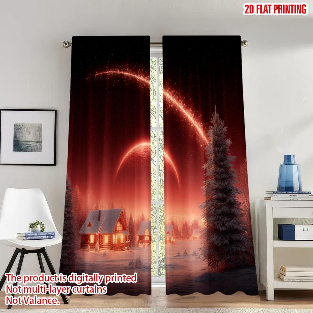Set Of 2 Flat Printing Happy Christmas Fashion Curtains Village Starry Sky Digital Printed Polyester Drapes Party Made W100*H70(CM)-Rod Pocket&1PCS
Set Of 2 Flat Printing Happy Christmas Fashion Curtains Village Starry Sky Digital Printed Polyester Drapes Party Made W100*H70(CM)-Rod Pocket&1PCS