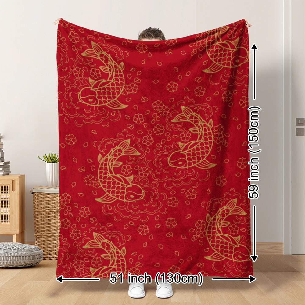 Red and gold koi fish pattern Blanket for Sofa Bed Travel Camping Living Room Office Conditioning Blanket for All Seasons Gifts 75x100cm
Red and gold koi fish pattern Blanket for Sofa Bed Travel Camping Living Room Office Conditioning Blanket for All Seasons Gifts 75x100cm
