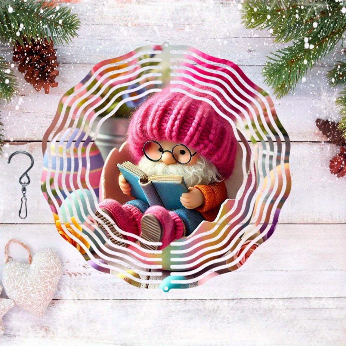 1pc Kinetic Wind Chime Metal Wall Hanging Decor with Easter Gnome Reading 3D Design Vibrant Stripes Pine Cones for Outdoor Porch Balcony
1pc Kinetic Wind Chime Metal Wall Hanging Decor with Easter Gnome Reading 3D Design Vibrant Stripes Pine Cones for Outdoor Porch Balcony