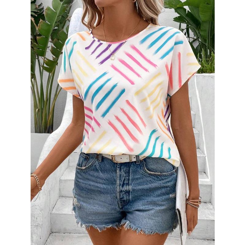 Полосатая футболка женская с коротким рукавом летняя уличная повседневная круглая горловина топы красочные полосатые пеплум футболка размер женская одежда 3XL
Полосатая футболка женская с коротким рукавом летняя уличная повседневная круглая горловина топы красочные полосатые пеплум футболка размер женская одежда 3XL