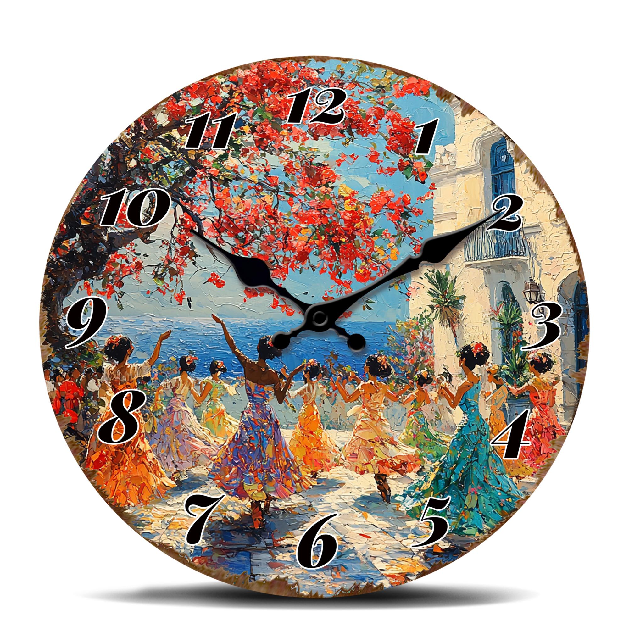 Vibrant Dancers Wall Clock: Round Artistic Timepiece Featuring Colorful Dancers Under Blooming Tree for Lively Home or Office De 10 inch
Vibrant Dancers Wall Clock: Round Artistic Timepiece Featuring Colorful Dancers Under Blooming Tree for Lively Home or Office De 10 inch