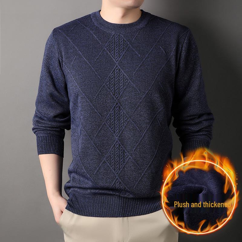 Men s Autumn/Winter Velvet-Lined Warm Jacquard Knit Sweater, Round Neck, Long Sleeve. L
Men s Autumn/Winter Velvet-Lined Warm Jacquard Knit Sweater, Round Neck, Long Sleeve. L