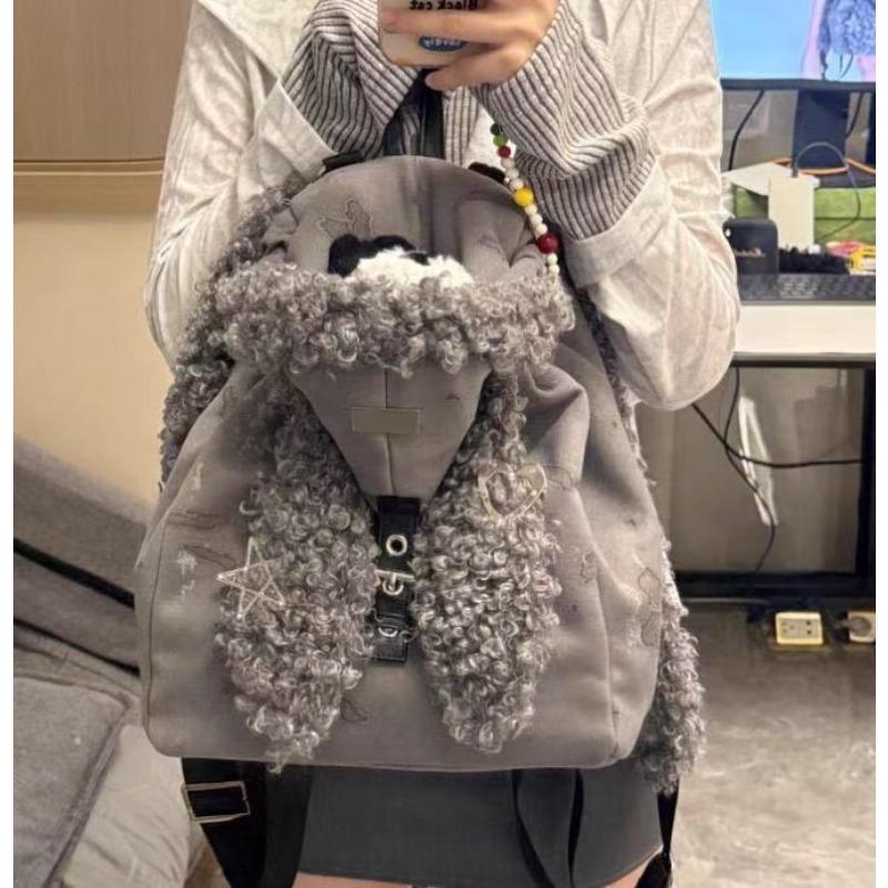 Premium sense cute plush rabbit ear hat backpack autumn and winter new large capacity versatile backpack women
Premium sense cute plush rabbit ear hat backpack autumn and winter new large capacity versatile backpack women