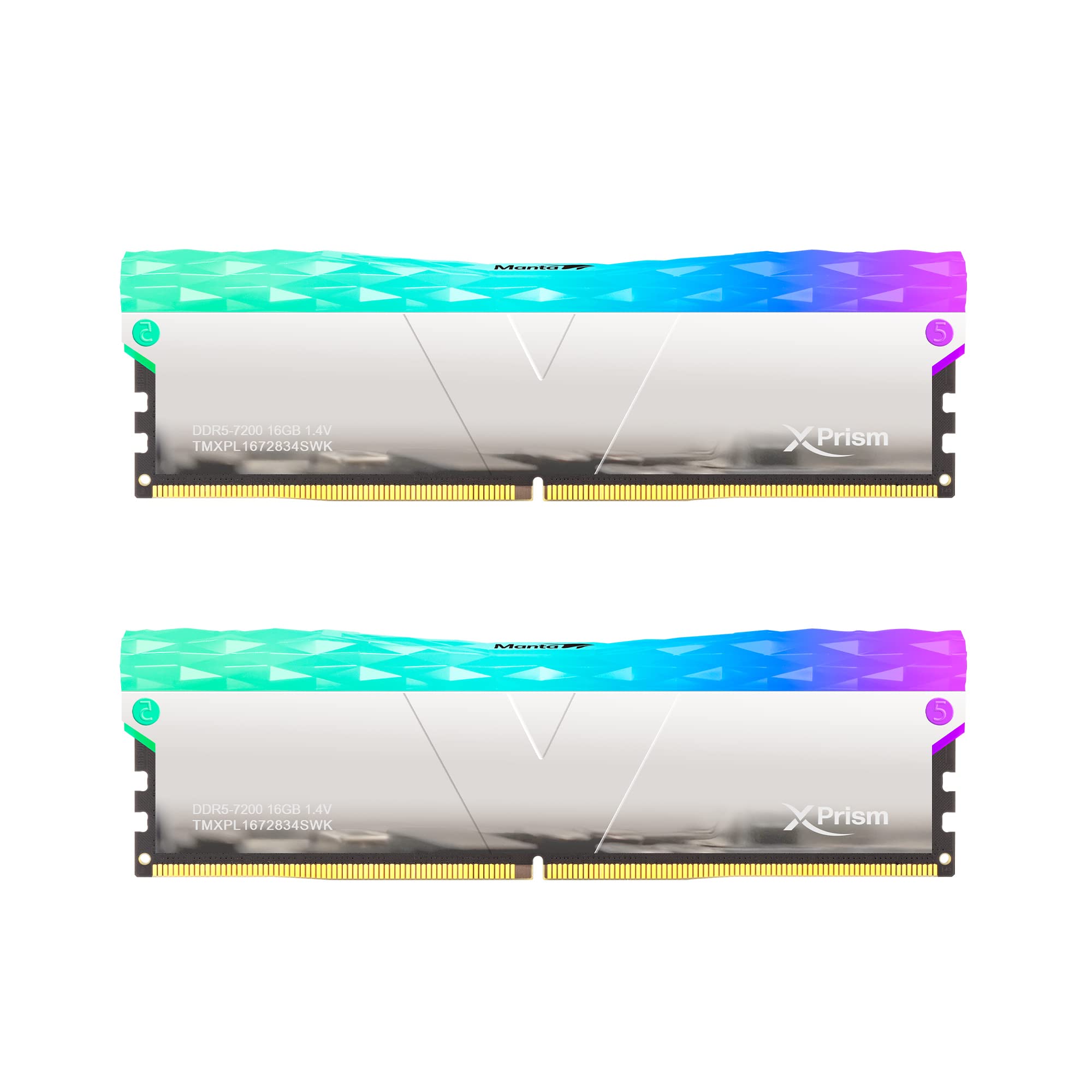 Ігрова пам ять Hynix IC для настільних ПК Manta XPrism RGB 32 ГБ x CL34 з радіатором TMXPL1672834SWK v-колір (Емісійний тип) DDR5-7200 МГц PC5-57600 (16 ГБ
Ігрова пам ять Hynix IC для настільних ПК Manta XPrism RGB 32 ГБ x CL34 з радіатором TMXPL1672834SWK v-колір (Емісійний тип) DDR5-7200 МГц PC5-57600 (16 ГБ