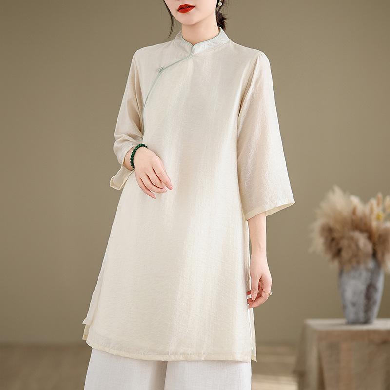 Женский топ-чонсам 2025 лето новый средний воротник-стойка застежка рукав семь четвертей однотонная хлопково-льняная рубашка M
Женский топ-чонсам 2025 лето новый средний воротник-стойка застежка рукав семь четвертей однотонная хлопково-льняная рубашка M