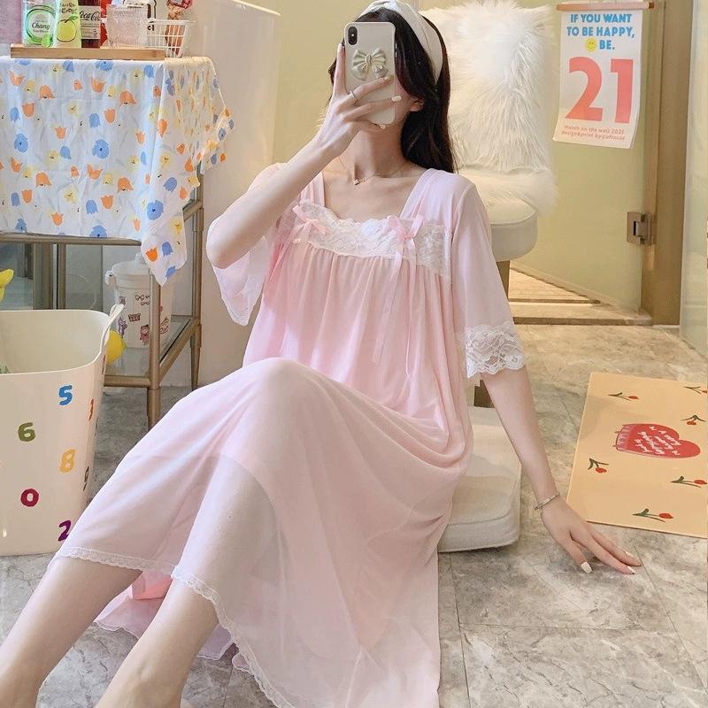 Літня ретро нічна сорочка в придворному стилі Жіноча рожева мила мереживна сукня з короткими рукавами піжама M
Літня ретро нічна сорочка в придворному стилі Жіноча рожева мила мереживна сукня з короткими рукавами піжама M