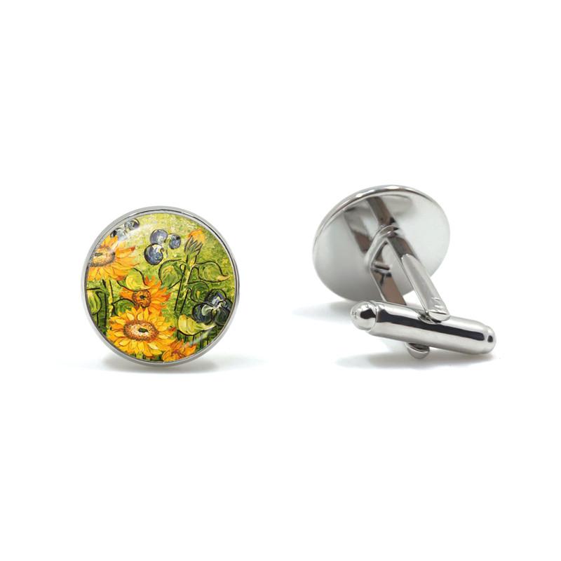 Van Gogh Oil Painting Glass Copper Cufflinks Starry Night Sunflower Suit Cuff Links Men Shirt Accessories Husband Birthday Gift
Van Gogh Oil Painting Glass Copper Cufflinks Starry Night Sunflower Suit Cuff Links Men Shirt Accessories Husband Birthday Gift