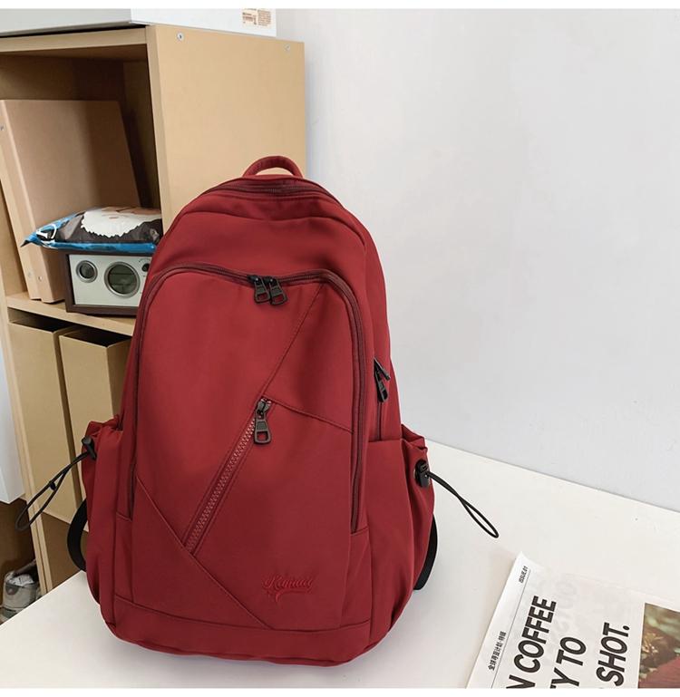 Студенческая школьная сумка большой емкости, женский однотонный компьютерный рюкзак, мужской рюкзак для школьников младших классов красный