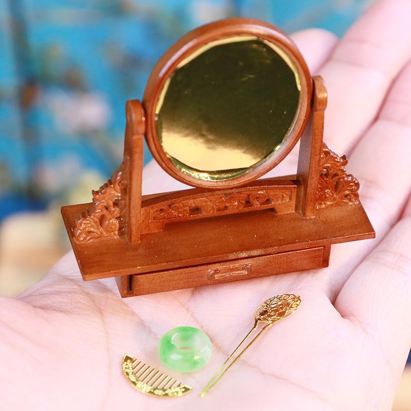 1Set Dollhouse Miniature Wooden Vanity Table + Jewelry Set With Mirror Makeup Dressing Table For Bedroom
1Set Dollhouse Miniature Wooden Vanity Table + Jewelry Set With Mirror Makeup Dressing Table For Bedroom