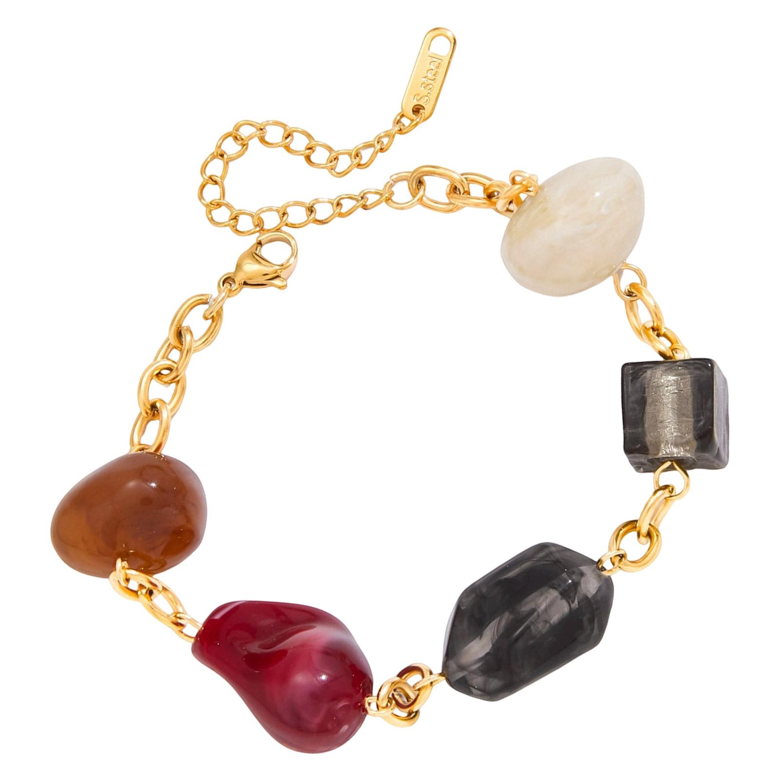 Stylish Pattern Bracelet Mixing Resin Colors With Stainless Steel Everyday Jewelry
Stylish Pattern Bracelet Mixing Resin Colors With Stainless Steel Everyday Jewelry