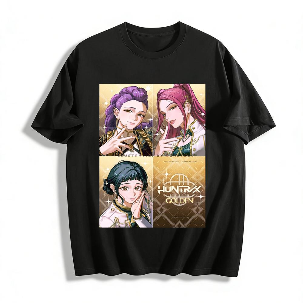 HUNTRIX Golden Theme K-pop Girl Group Graphic Tee Anime Idol Style Loose Casual Top Pure cotton T-shirt XXS
HUNTRIX Golden Theme K-pop Girl Group Graphic Tee Anime Idol Style Loose Casual Top Pure cotton T-shirt XXS