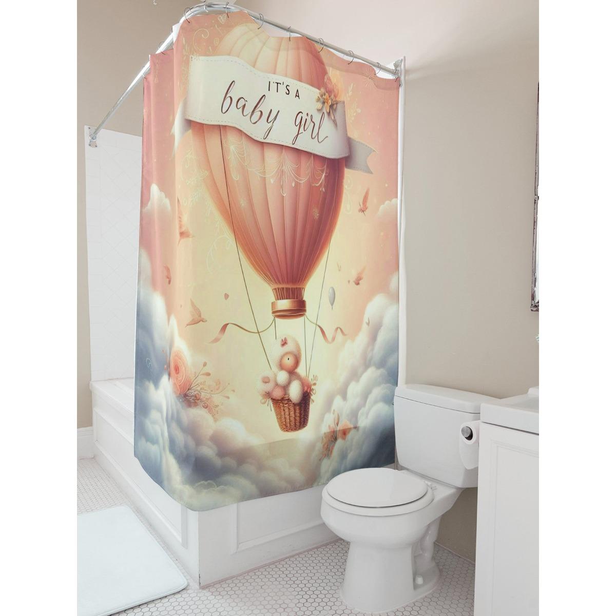 It S A Baby Girl Hot Air Balloon Shower Curtain For Bathroom Decoration W60H190(CM)-1 Pcs
It S A Baby Girl Hot Air Balloon Shower Curtain For Bathroom Decoration W60H190(CM)-1 Pcs