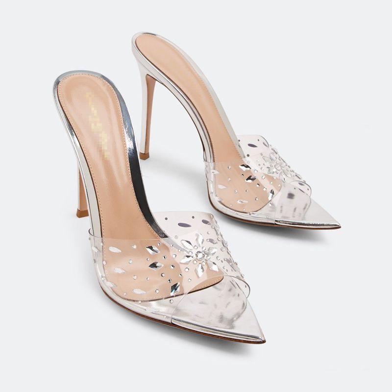 Spring and summer new transparent snowflake high-heeled sandals pointed thin heels open-toed high-heeled slippers versatile and sexy 34
Spring and summer new transparent snowflake high-heeled sandals pointed thin heels open-toed high-heeled slippers versatile and sexy 34