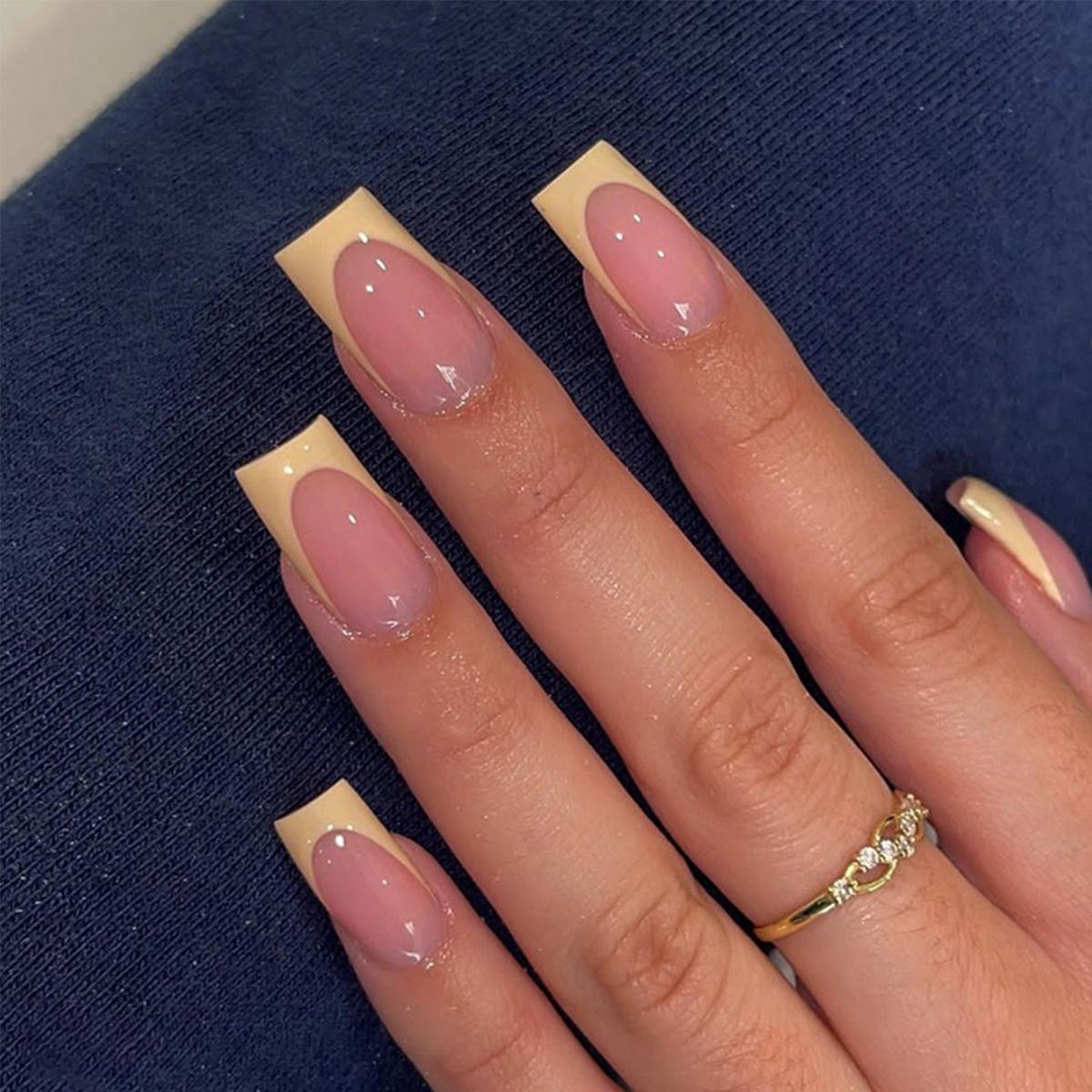 24Pcs Nude Pink Long Trapezoid Press On Nails, Beige French Tips Full Cover Acrylic Fake Nails with Jelly Glue & Nail File United States
24Pcs Nude Pink Long Trapezoid Press On Nails, Beige French Tips Full Cover Acrylic Fake Nails with Jelly Glue & Nail File United States