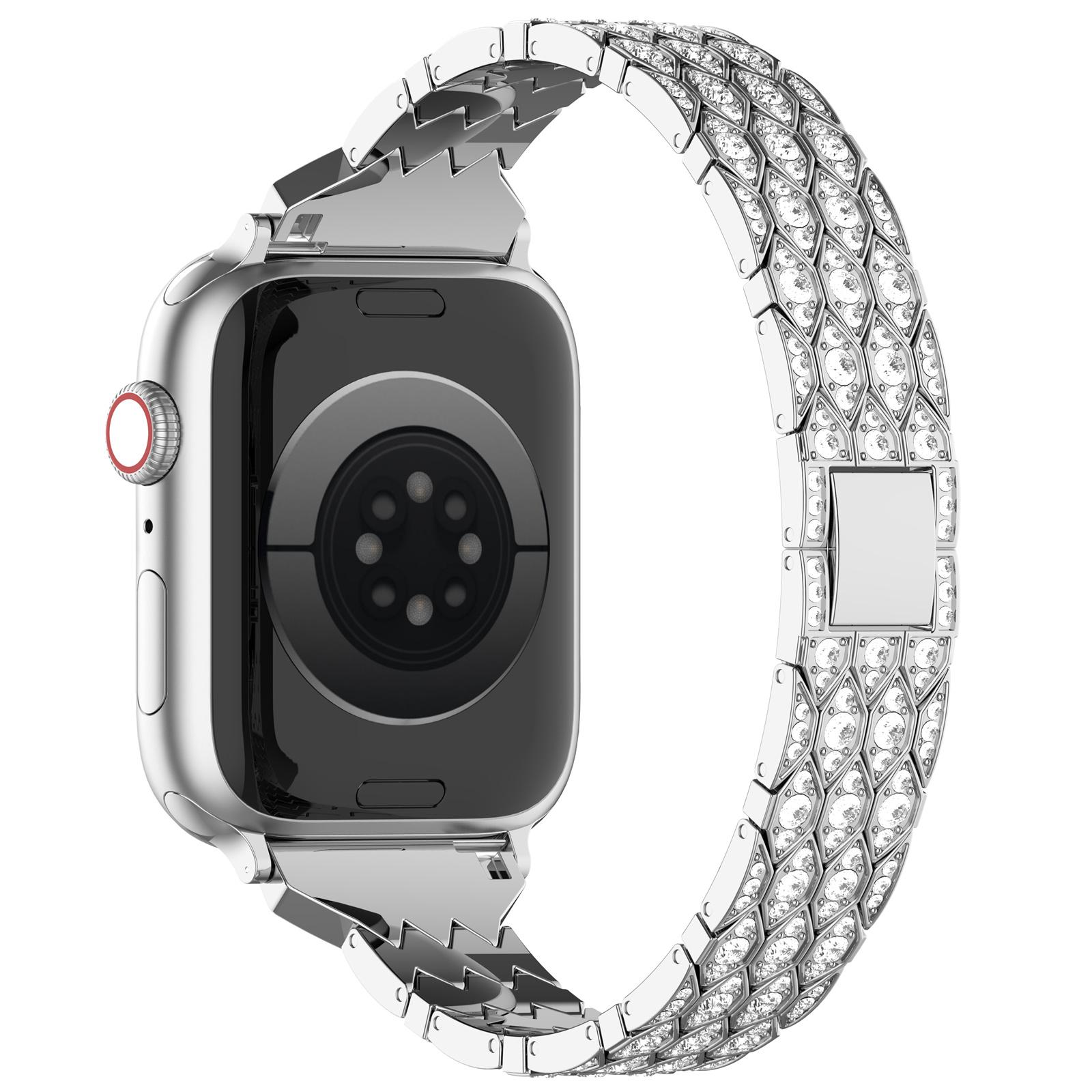 For Apple Watch Series 10 42mm/9 8 7 41mm/SE (2023) SE (2022) SE 6 5 4 40mm/3 2 1 38mm Watch Band Metal Strap Rhinestone Silver
For Apple Watch Series 10 42mm/9 8 7 41mm/SE (2023) SE (2022) SE 6 5 4 40mm/3 2 1 38mm Watch Band Metal Strap Rhinestone Silver
