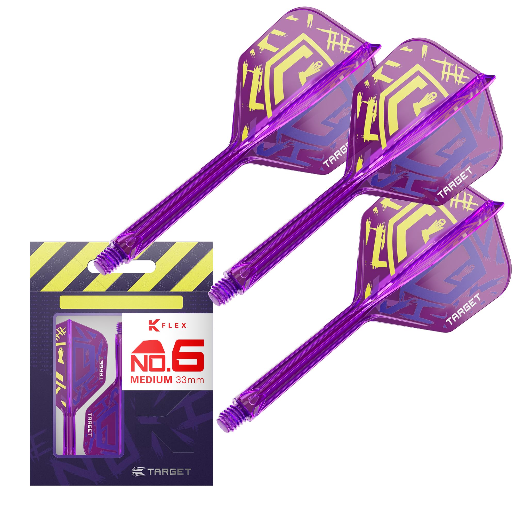 TARGET Darts LUKE LITTLER WORLD CHAMPION KFLEX Flight Shaft KFLEX Flight Short Medium & System, No2/No6, All-in-one 3-pack, (19mm)/Inbit (26mm)/Medium
TARGET Darts LUKE LITTLER WORLD CHAMPION KFLEX Flight Shaft KFLEX Flight Short Medium & System, No2/No6, All-in-one 3-pack, (19mm)/Inbit (26mm)/Medium