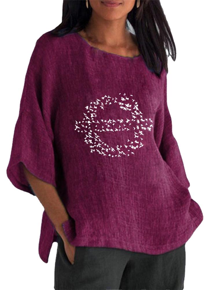 Women Fashion Cotton Linen Blouse Spring&summer Round Neck 3/4 Long Sleeve Shirt Ladies Pullover Loose Tops 5XL
Women Fashion Cotton Linen Blouse Spring&summer Round Neck 3/4 Long Sleeve Shirt Ladies Pullover Loose Tops 5XL