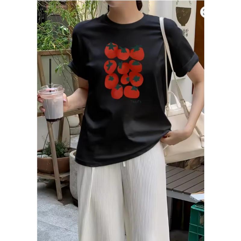 Y2k Harajuku Styles Aesthetic Tomato Printed Tshirt Girl Summer Vintage Cotton Short Sleeve Graphic Cute Womens Loose Tops S
Y2k Harajuku Styles Aesthetic Tomato Printed Tshirt Girl Summer Vintage Cotton Short Sleeve Graphic Cute Womens Loose Tops S
