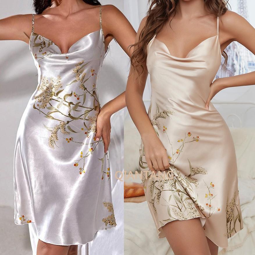 Сексуальная ночная рубашка Chemise Женский атласный халат с принтом Ремешок Пижама Домашняя одежда Вискозный халат Ночная рубашка Летняя одежда для сна с V-образным вырезом 
Сексуальная ночная рубашка Chemise Женский атласный халат с принтом Ремешок Пижама Домашняя одежда Вискозный халат Ночная рубашка Летняя одежда для сна с V-образным вырезом