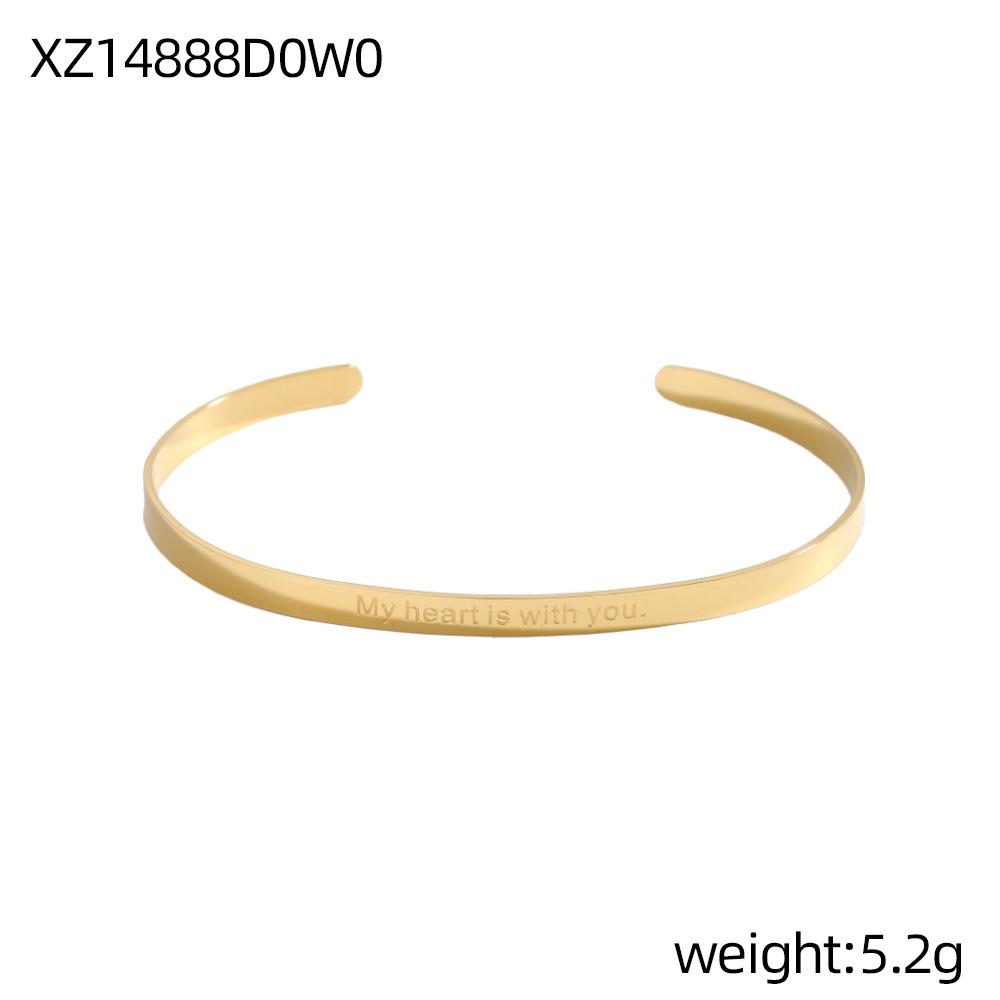 CARLIDANA Simple Stainless Steel Adjustable Link Chain Gold Plated Blank Texture Stainless Steel Personalized C Bangle for Women
CARLIDANA Simple Stainless Steel Adjustable Link Chain Gold Plated Blank Texture Stainless Steel Personalized C Bangle for Women