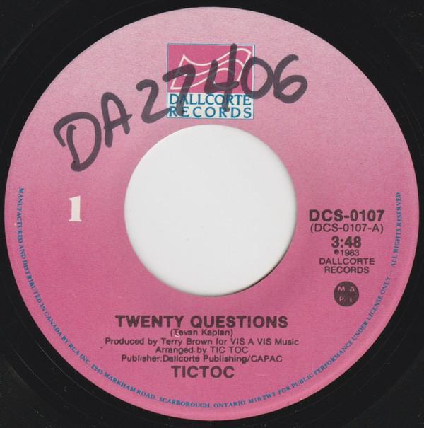 7-дюймовая пластинка TICTOC Twenty Questions DCS0107 Dallcorte Recor 1983 Канада Танцевальная Электроника Б/у
7-дюймовая пластинка TICTOC Twenty Questions DCS0107 Dallcorte Recor 1983 Канада Танцевальная Электроника Б/у