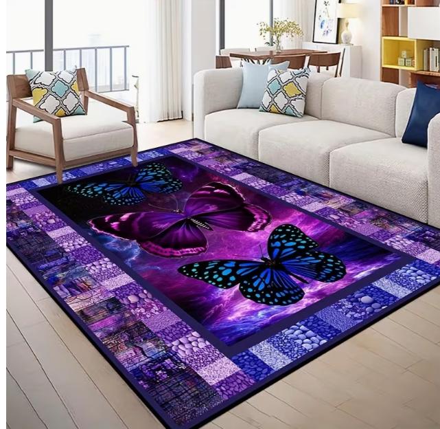 Deep Purple Butterfly Pattern Area Carpet Wood Grain Stone Butterfly Indoor Carpet Kitchen, Living Room Bedroom Dining Room 40cm x 60cm
Deep Purple Butterfly Pattern Area Carpet Wood Grain Stone Butterfly Indoor Carpet Kitchen, Living Room Bedroom Dining Room 40cm x 60cm