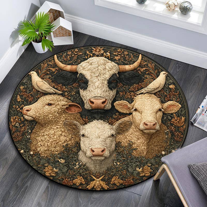 Four Cows Round Area Rug,Carpet Rug for Living Room Bedroom Sofa Playroom Decor,Non-slip Floor Mat 80cmx80cm
Four Cows Round Area Rug,Carpet Rug for Living Room Bedroom Sofa Playroom Decor,Non-slip Floor Mat 80cmx80cm