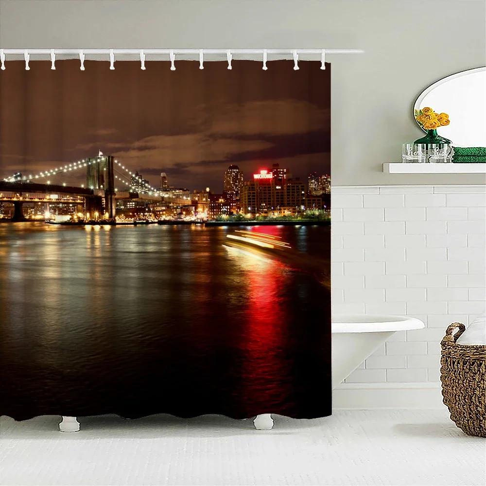 New York London Bridge Shower Curtain Printed Waterproof Fabric Polyester City Scenery Night View Bath Curtain Bathroom Decor W60H190(CM)-1 Pcs
New York London Bridge Shower Curtain Printed Waterproof Fabric Polyester City Scenery Night View Bath Curtain Bathroom Decor W60H190(CM)-1 Pcs