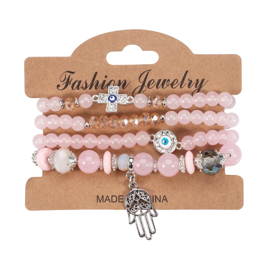 JYL TS Bracelet Bohemian Hamsa Eye Cross Enhances Protection & Positive Energy HY-2583-3 pink
JYL TS Bracelet Bohemian Hamsa Eye Cross Enhances Protection & Positive Energy HY-2583-3 pink