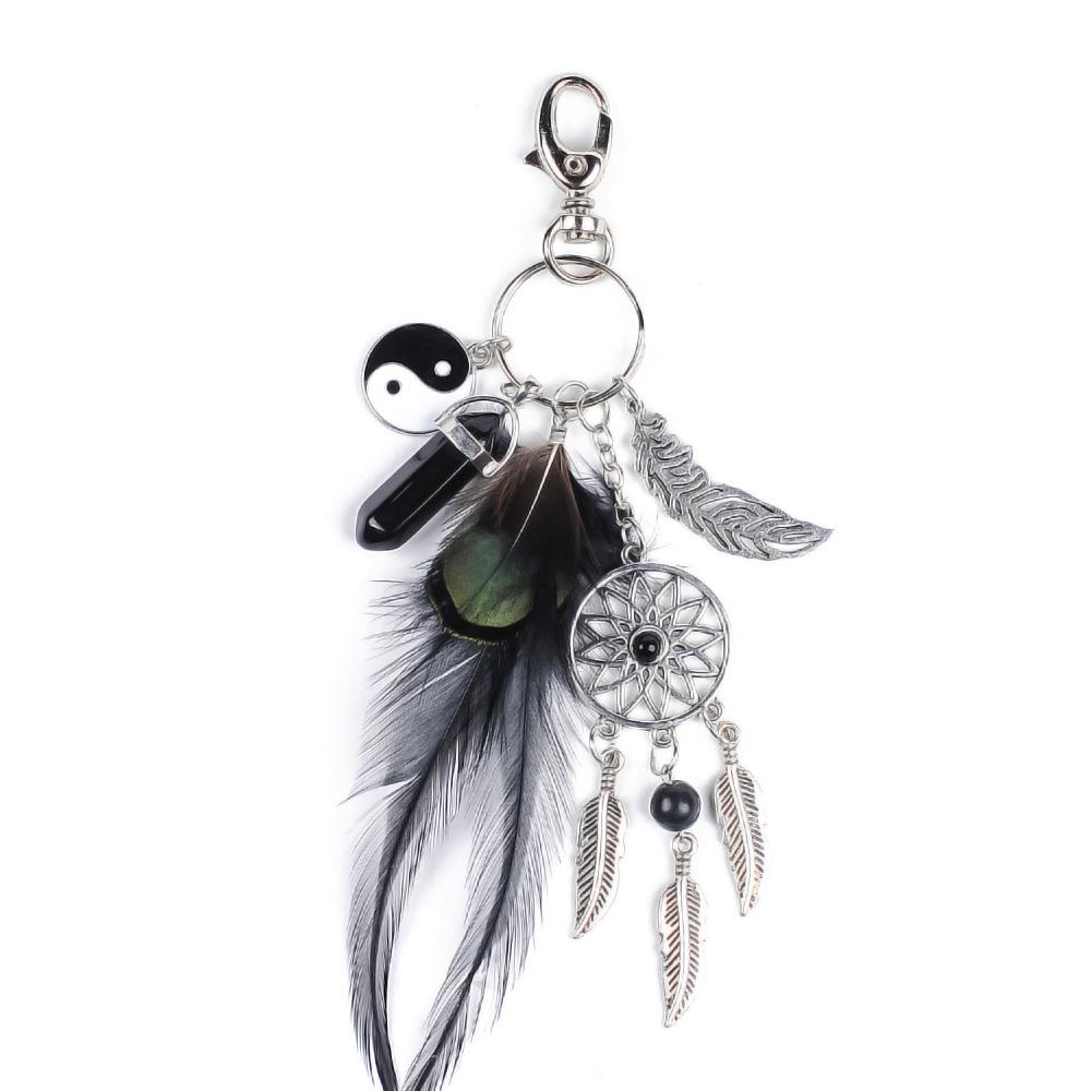 Natural Crystal Agate Feather Alloy Dream Catcher Keychain for Women s Bags чёрный
Natural Crystal Agate Feather Alloy Dream Catcher Keychain for Women s Bags чёрный