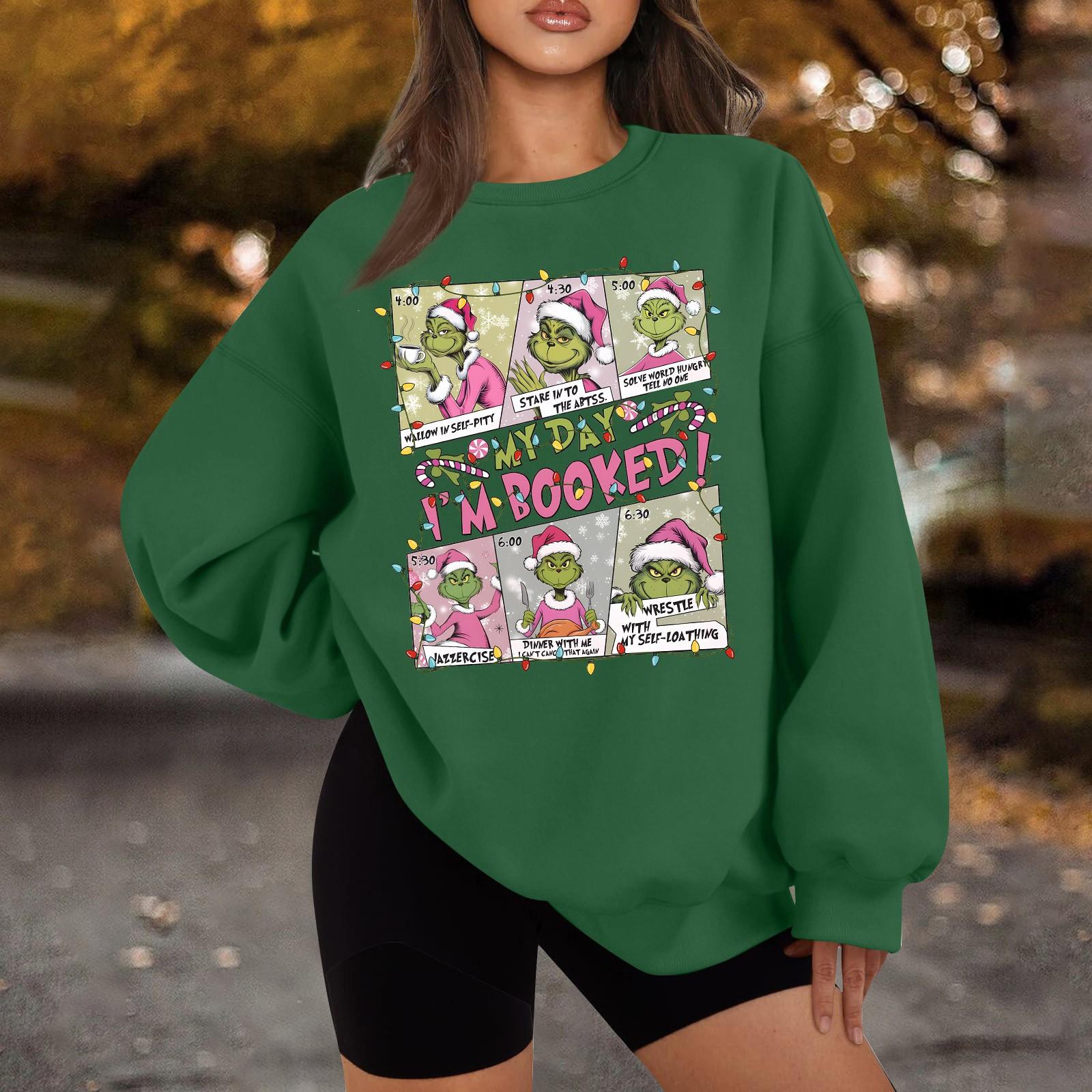 Women s Casual Fashion Long Sleeve Grinchmas Print Round Neck Sweatshirt Top M
Women s Casual Fashion Long Sleeve Grinchmas Print Round Neck Sweatshirt Top M
