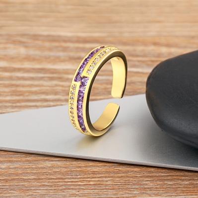 Nidin Double Layer Irregular Zircon Rings For Women Open Gold Plated Crystal Finger Adjustable Boho Jewelry Valentines Day Gift фіолетовий
Nidin Double Layer Irregular Zircon Rings For Women Open Gold Plated Crystal Finger Adjustable Boho Jewelry Valentines Day Gift фіолетовий