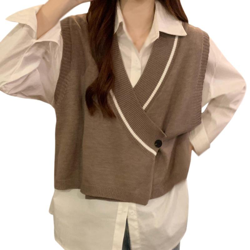 Свитер-жилет для женщин, топ без рукавов, жилет с цветными блоками, свободный крой One Size
Свитер-жилет для женщин, топ без рукавов, жилет с цветными блоками, свободный крой One Size