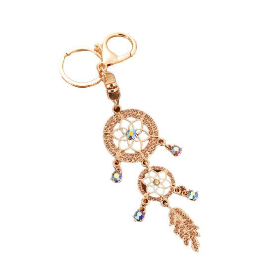Keychain Pendant Rhinestones Inlaid Dream Catcher Design Key Chain with Lobster Clasp Bag Charm Backpack Accessory
Keychain Pendant Rhinestones Inlaid Dream Catcher Design Key Chain with Lobster Clasp Bag Charm Backpack Accessory