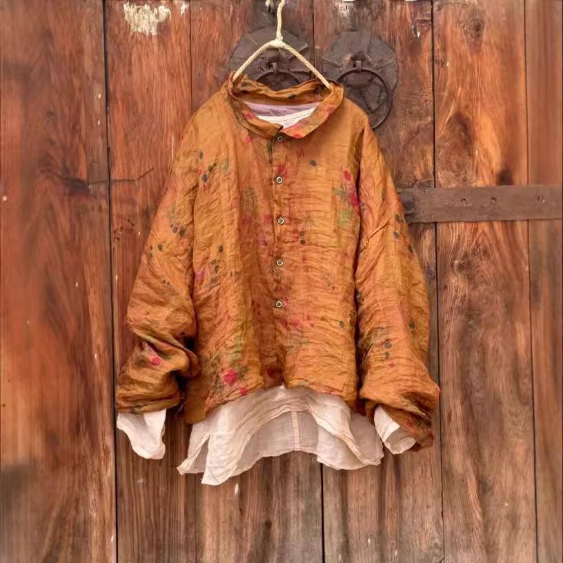 Johnature Женские винтажные рубашки с цветочным принтом, топы на пуговицах, осенние, в китайском стиле, с отложным воротником, женские блузки One Size
Johnature Женские винтажные рубашки с цветочным принтом, топы на пуговицах, осенние, в китайском стиле, с отложным воротником, женские блузки One Size