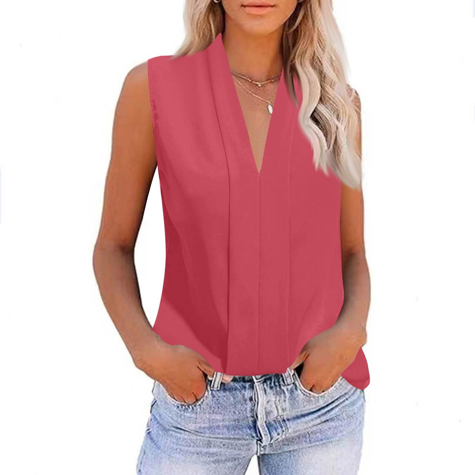 Жіноча літня мода V-подібним вирізом повсякденна безрукавка блузка суцільний колір топи S
Жіноча літня мода V-подібним вирізом повсякденна безрукавка блузка суцільний колір топи S
