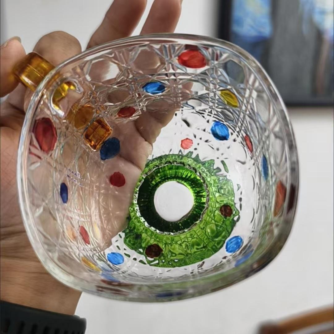 Hand Painted Glass Coffee Mug Colorful Drinking Water Cup with Handle for Milk Juice Beer Tea - Assorted Colored Glassware 201-300ml
Hand Painted Glass Coffee Mug Colorful Drinking Water Cup with Handle for Milk Juice Beer Tea - Assorted Colored Glassware 201-300ml