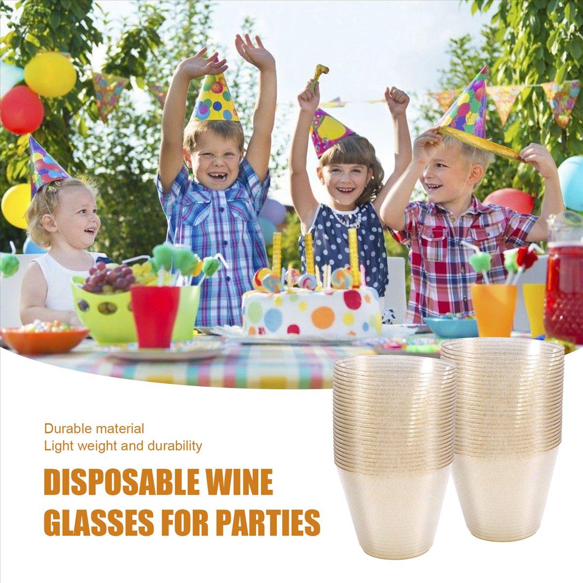 BHBL Gold Plastic Cups Clear Plastic Wine Glasses, Fancy Disposable Hard Plastic Cups with Gold Glitter for Party Cups 50Pcs China Mainland
BHBL Gold Plastic Cups Clear Plastic Wine Glasses, Fancy Disposable Hard Plastic Cups with Gold Glitter for Party Cups 50Pcs China Mainland