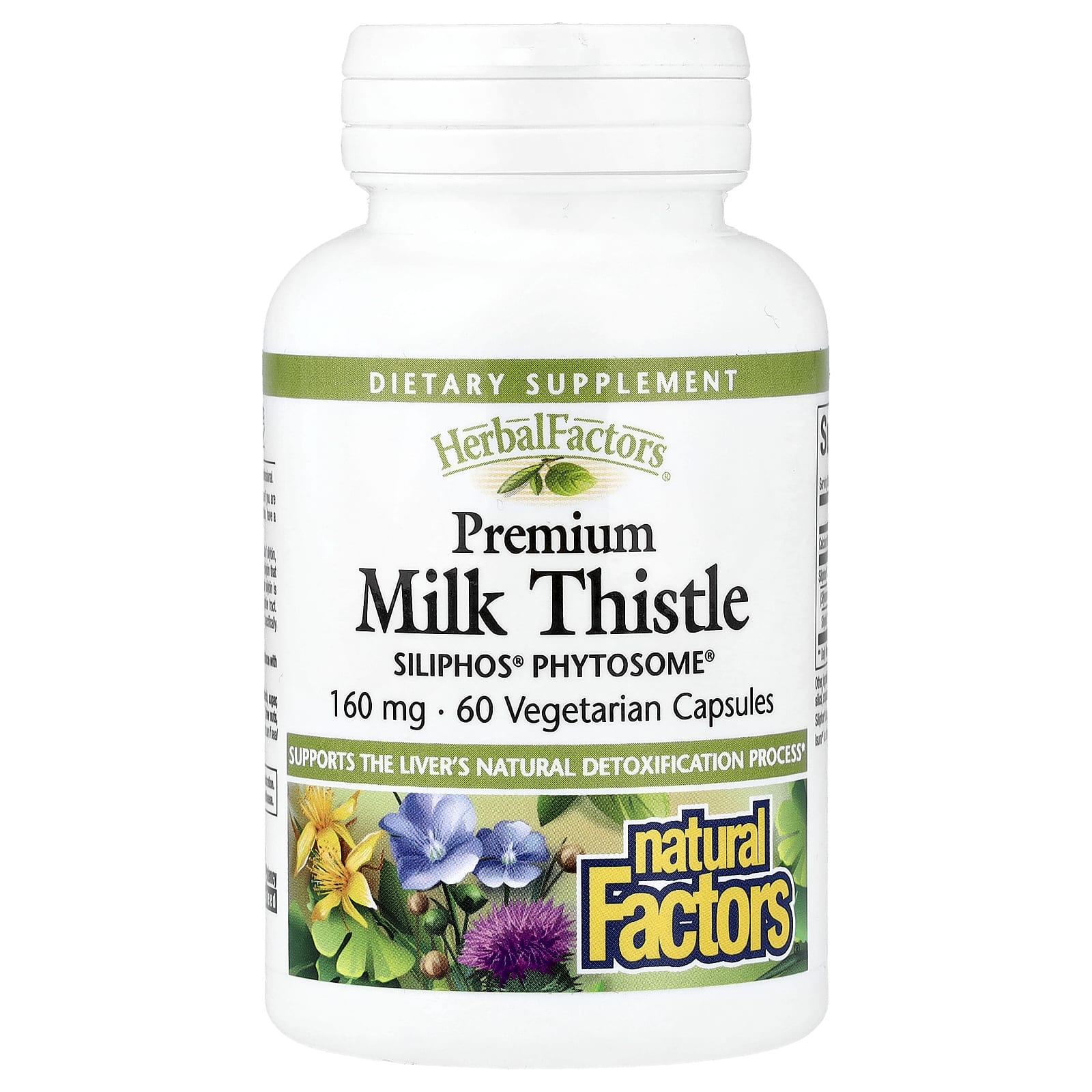 Herbal Factors®, Premium Milk Thistle, 160Mg, 60 Veggie Caps 
Herbal Factors®, Premium Milk Thistle, 160Mg, 60 Veggie Caps