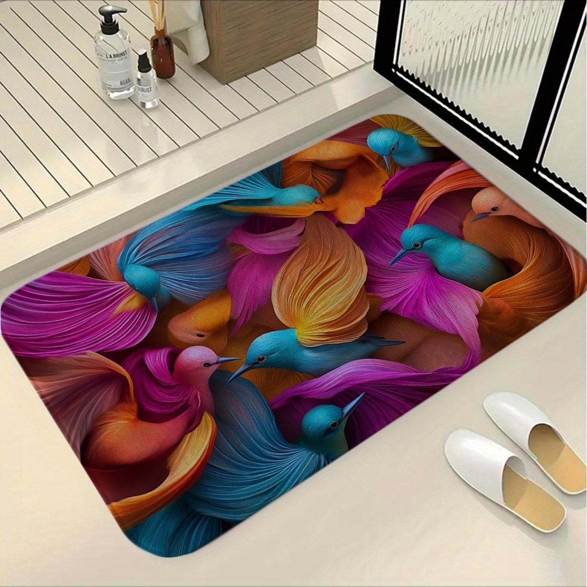 Colorful Birds Printed Flannel Bath Mat With Artistic Feather Design Soft Non Slip Rug For Bathroom Or Bedroom Decor 40x60cm
Colorful Birds Printed Flannel Bath Mat With Artistic Feather Design Soft Non Slip Rug For Bathroom Or Bedroom Decor 40x60cm